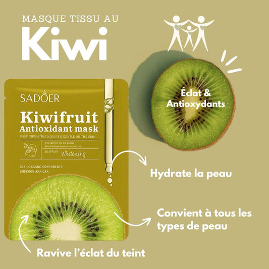 Masque Tissu Kiwi Hydratant et Antioxydant