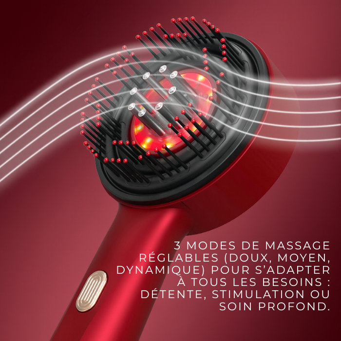 Brosse massante rechargeable cuir chevelu