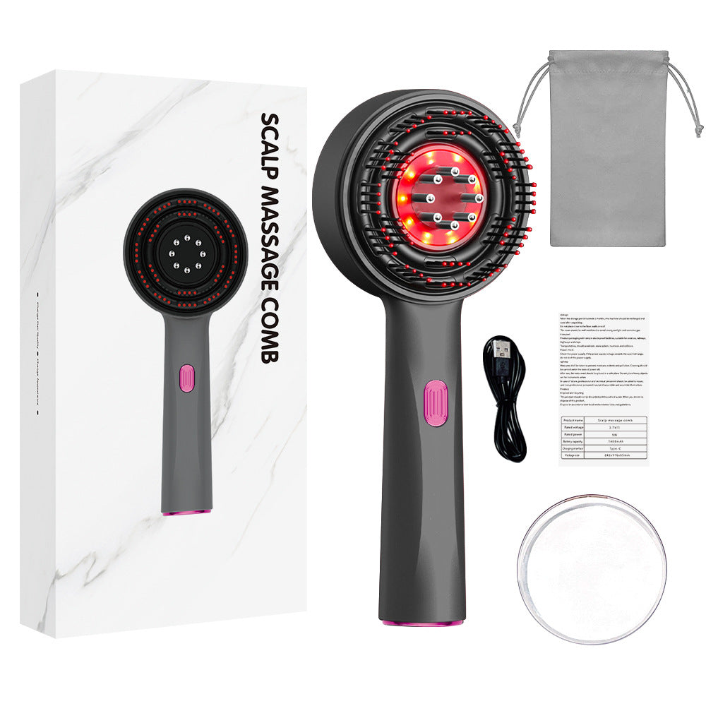 Brosse massante rechargeable cuir chevelu grise