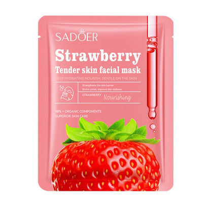 Masque tissu Fraise hydratant et éclat