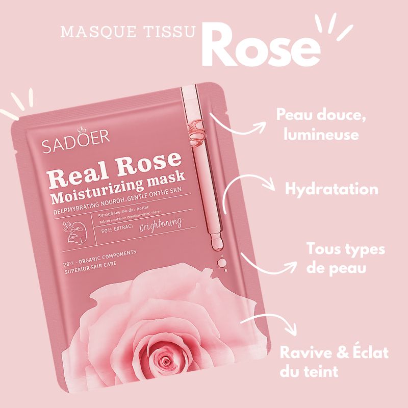 Masque tissu Roses éclat et hydratation