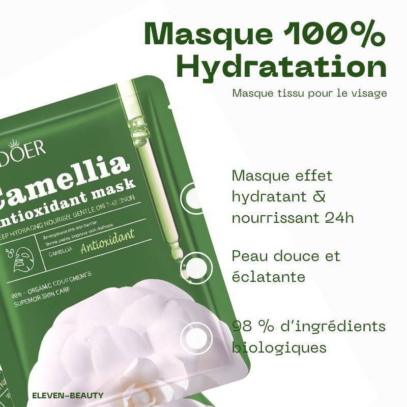 Masque tissu Camélia hydratant et régénérent