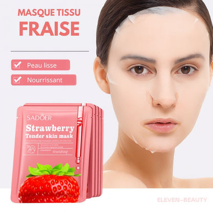 Masque tissu Fraise hydratant et éclat