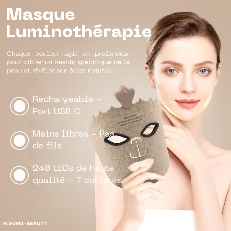 Masque LED visage Anti-âge Luminothérapie